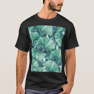 Camiseta Flores tropicais, folhas, fundo sem costura