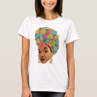 Camiseta Flores Tropicais Garota Caribenha
