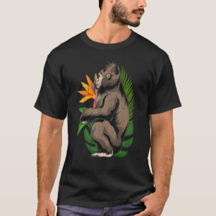 Camiseta Flores Tropicais Macaco Ape Zoo Animal Exótico Gor