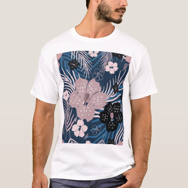Camiseta Flores Tropicais Palm Deixa Textura (Frente)
