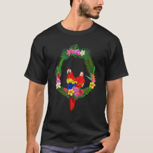 Camiseta Flores Tropicais Pássaro Animal Floral Arara Papag