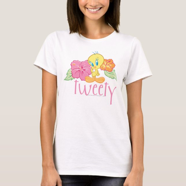 Camiseta Flores tropicais TWEETY™ (Frente)