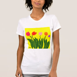 Camiseta flores tulipas coloridas