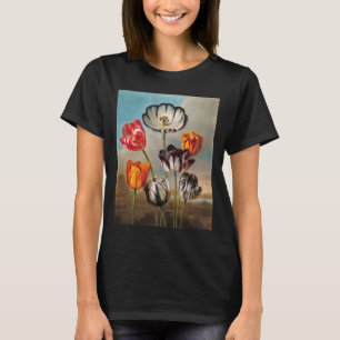 Camiseta Flores Variadas de Tulipas Vintage em um Paisagem