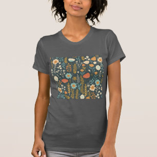 Camiseta Flores Vibrantes e Coloridas