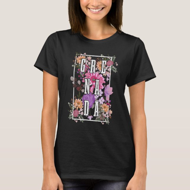 Camiseta Flores Vintage de Granada Floral (Frente)