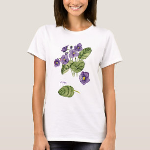 Camiseta Flores violetas cor d'água roxa