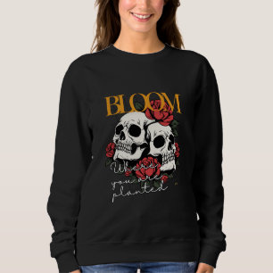 Camiseta Floresça Onde Você Está Plantado - Caveira e Rosa