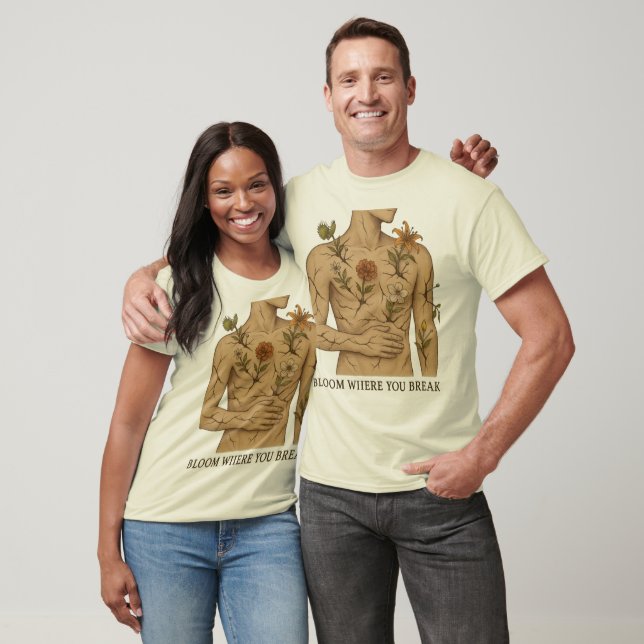 Camiseta Floresça Onde Você Se Quebra (Unissex)