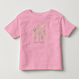 Camiseta Floresça Suavemente - Arte de Linha de Flores Silv
