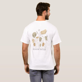 Camiseta Floresça Suavemente — Arte de Linha de Flores Silv