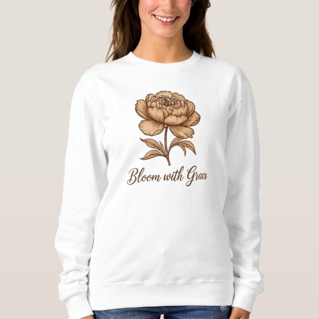 Camiseta Florescer com Graça Floral Vintage (Frente)