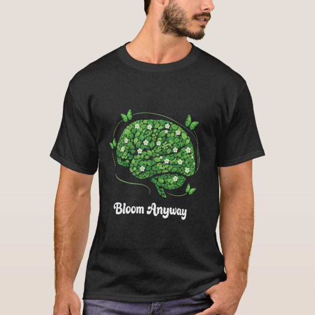 Camiseta Florescer De Qualquer Forma Floral Cérebro Retro C (Frente)