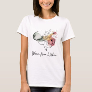 Camiseta Florescer Por Dentro – Floral Inspirador para Mulh