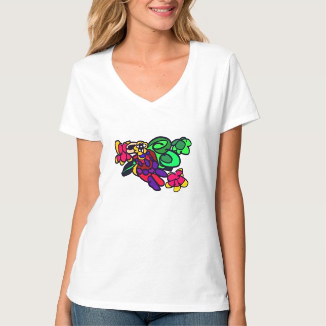 Camiseta Floresta alegria do papagaio (Frente)