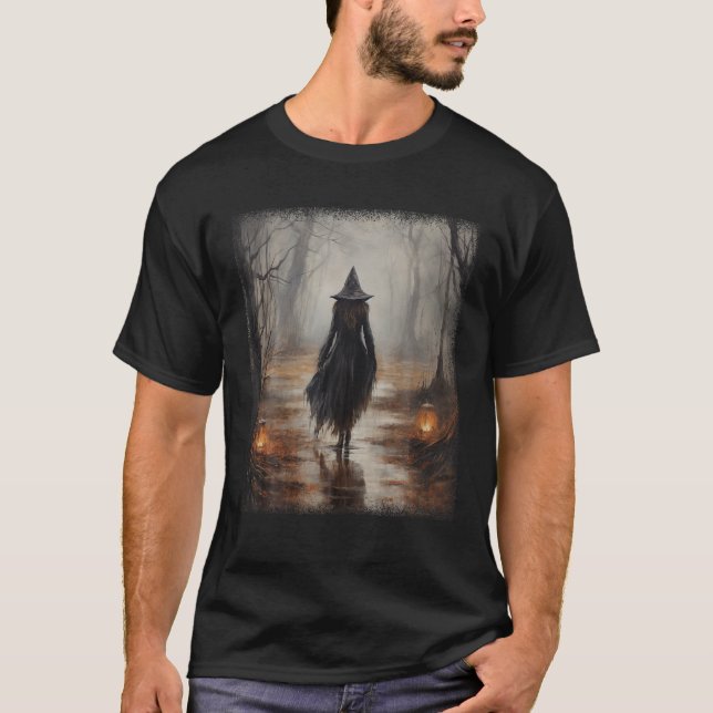 Camiseta Floresta Andando de Bruxas Mística Bonita (Frente)