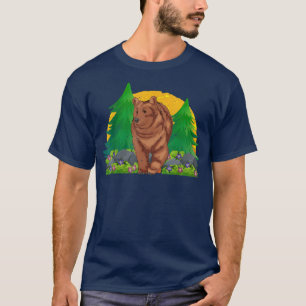 Camiseta Floresta Animal Brown Bear Lover Retro Nature Wild