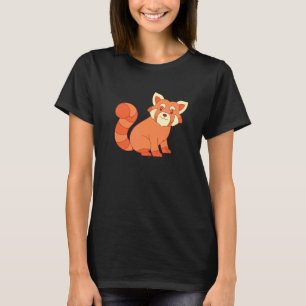 Camiseta Floresta chinesa de animais selvagens Panda Vermel
