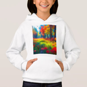 Camiseta Floresta com Árvores e Flores Coloridas-47560