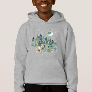 Camiseta Floresta da Família Fox com Lua Cheia