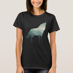 Camiseta Floresta da Montanha do Uivo do Lobo