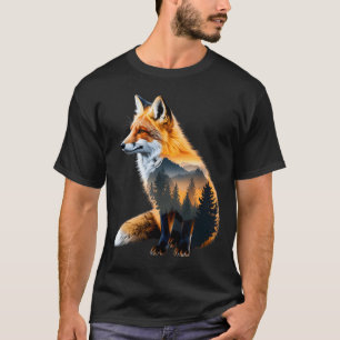 Camiseta Floresta da Raposa Amante da Natureza Montanhas Ca