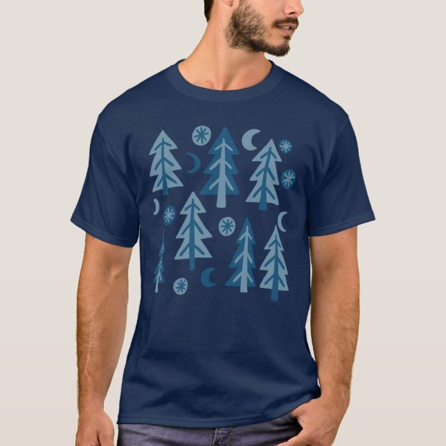 Camiseta Floresta das Luas das Árvores de inverno (Frente)
