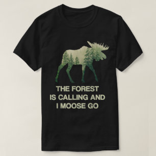 Camiseta Floresta de Alces Chamando Design Divertido