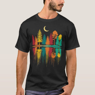 Camiseta Floresta de árvores de reflexão da natureza ao ar 