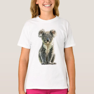 Camiseta Floresta de Eucalipto Fofo Cinza Koala Joey Crianç