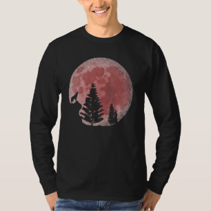 Camiseta Floresta De Lua Cheia Predador Red Moon Howling