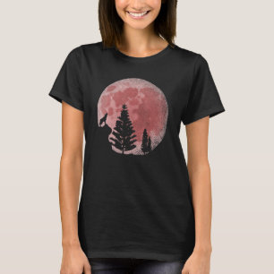 Camiseta Floresta De Lua Cheia Predador Red Moon Howling