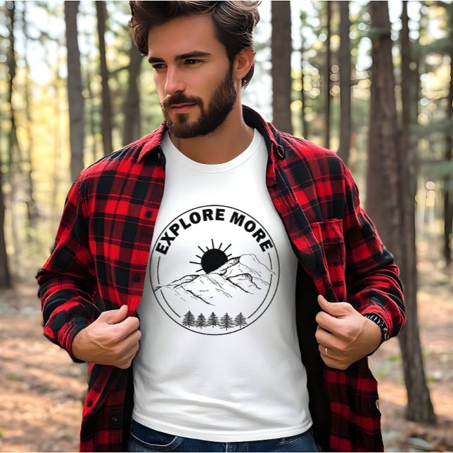 Camiseta Floresta de pinheiros com paisagem mínima (Criador carregado)