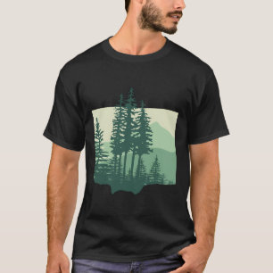Camiseta Floresta De Pinheiros E Montanhas