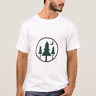 Camiseta Floresta de Pinheiros Minimalista Aventura Noite L