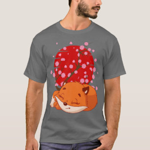 Camiseta Floresta de Raposa Japonesa Flor Funny Sakura Ka