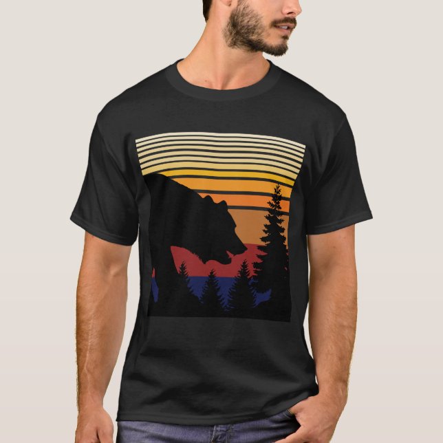 Camiseta Floresta de Urso Vintage (Frente)