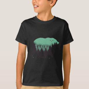 Camiseta Floresta de Ursos Natureza Grizzly Caminhada Caça