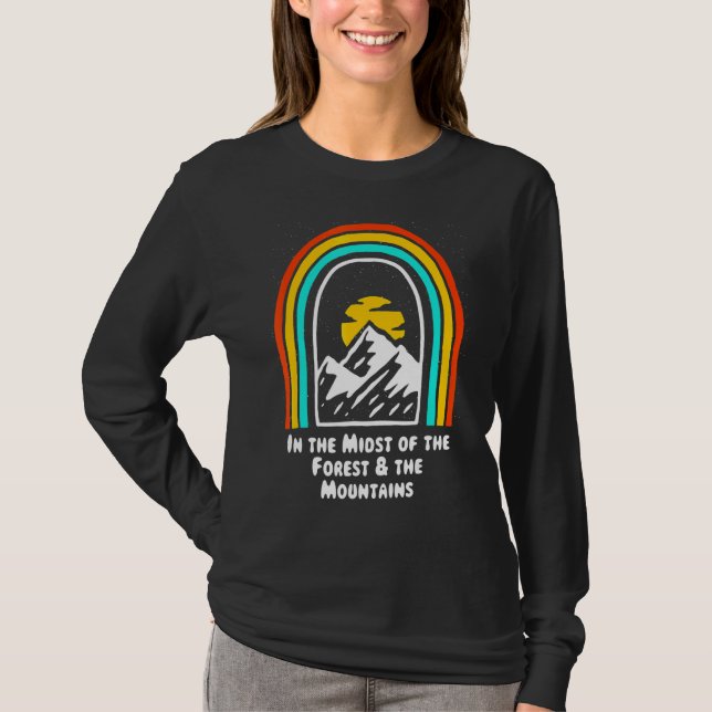 Camiseta Floresta e Montanhas Acampando Hiker Do Câmera De  (Frente)