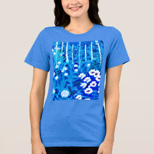 Camiseta Floresta Fantástica com Flores e Pássaros