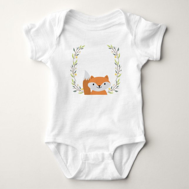 Camiseta Floresta Florestal Fox Baby Onsie (Frente)