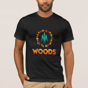 Camiseta Floresta Geométrica de Outono Design