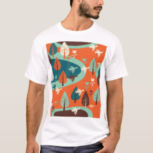 Camiseta Floresta Gesa: Cena Natureza da Vintagem