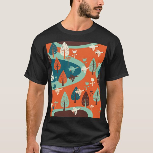 Camiseta Floresta Gesa: Cena Natureza da Vintagem (Frente)