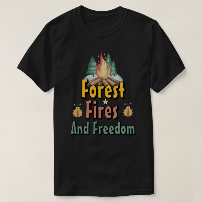 Camiseta Floresta, Incêndios e Liberdade (Frente do Design)