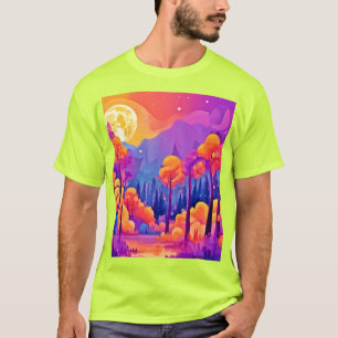 Camiseta Floresta Lua Vibrante