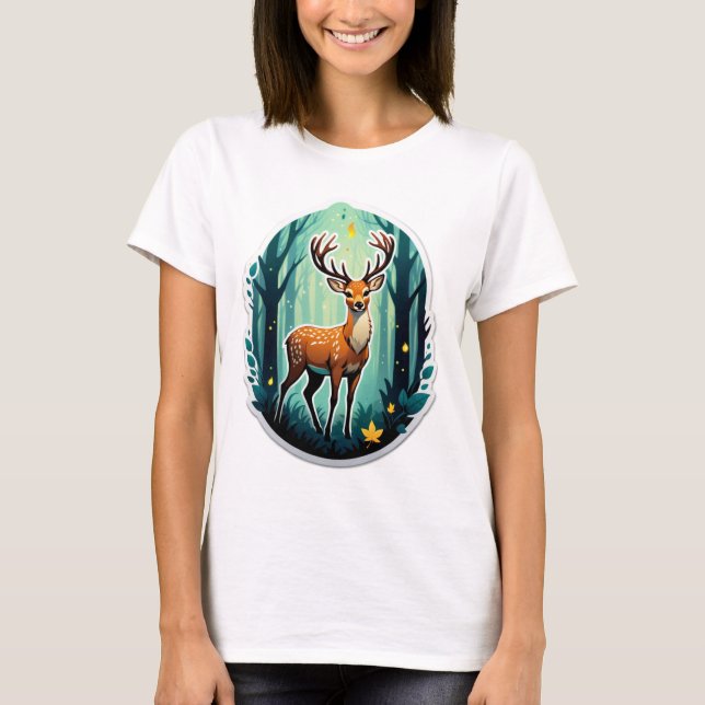 Camiseta Floresta Mágica dos Cervos (Frente)