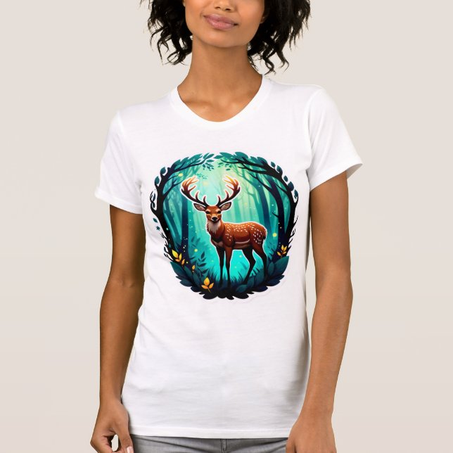 Camiseta Floresta Mágica dos Cervos (Frente)