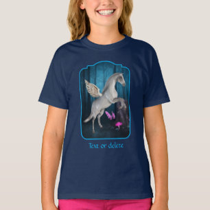Camiseta Floresta Mágica Pegasus Fantasia Arte de Cavalo