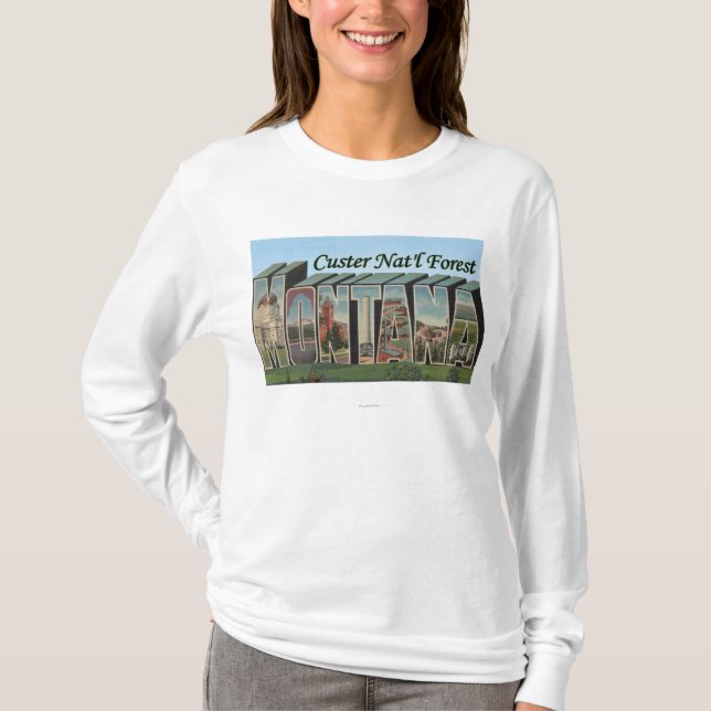 Camiseta Floresta nacional de Custer, Montana (Frente)